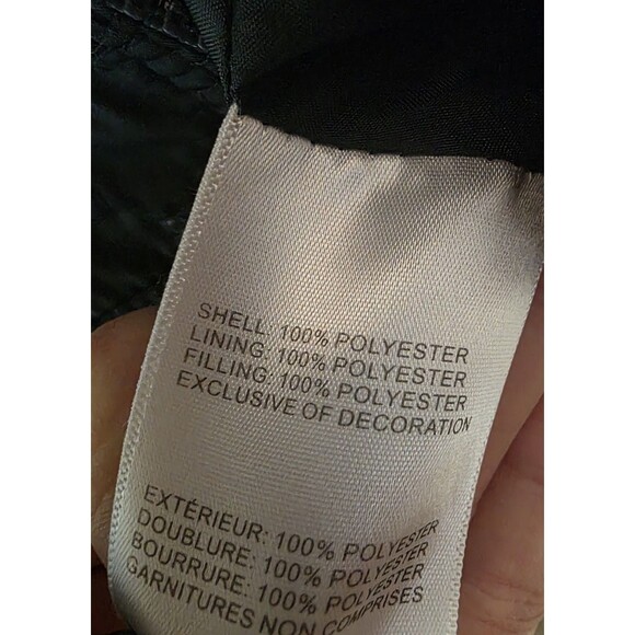 Laundry By Shelli Segal Quilted Jacket Coat Size Medium Navy Belted Hood Zip - Picture 3 of 16